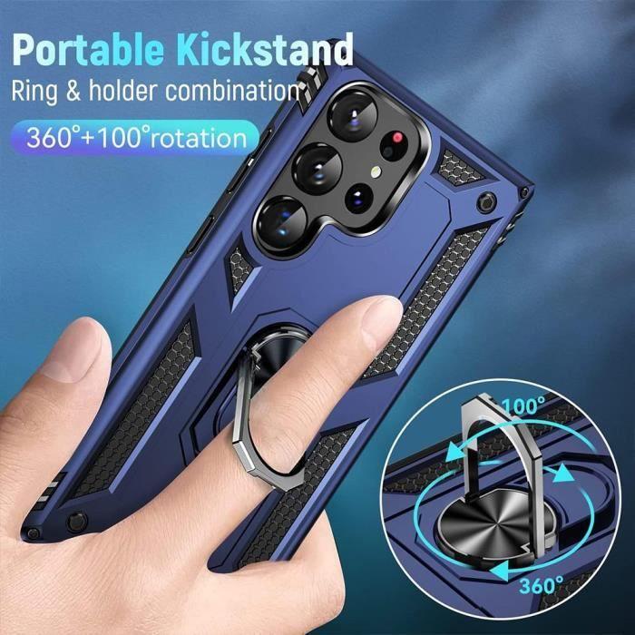 Coque de protection - PROSHOP - pour Samsung Galaxy S24 Ultra - Rigide - Support 360° - 2 Verres Trempés