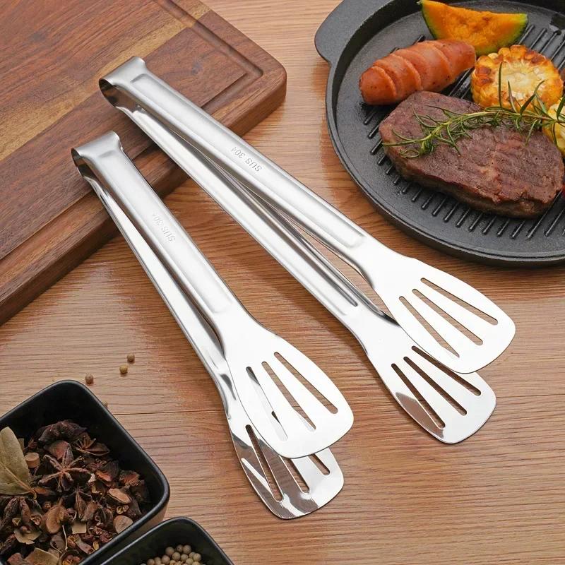 Rostfria Köksredskap Stål Mat Kökstillbehör Tänger Hushåll Kommersiell Grill Brödfångare Bordsartiklar Matservering