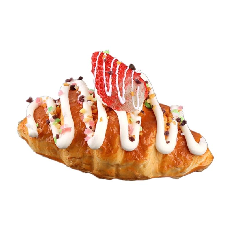 Artificial Croissants Fake Toy Simulation Croissants Fake Bread for Display Dropshipping