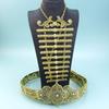 Waist Belt and Chest Jewelry Set for Women, Ornate Filigree Zinc Alloy Costume Accessories for Stage and Ceremony