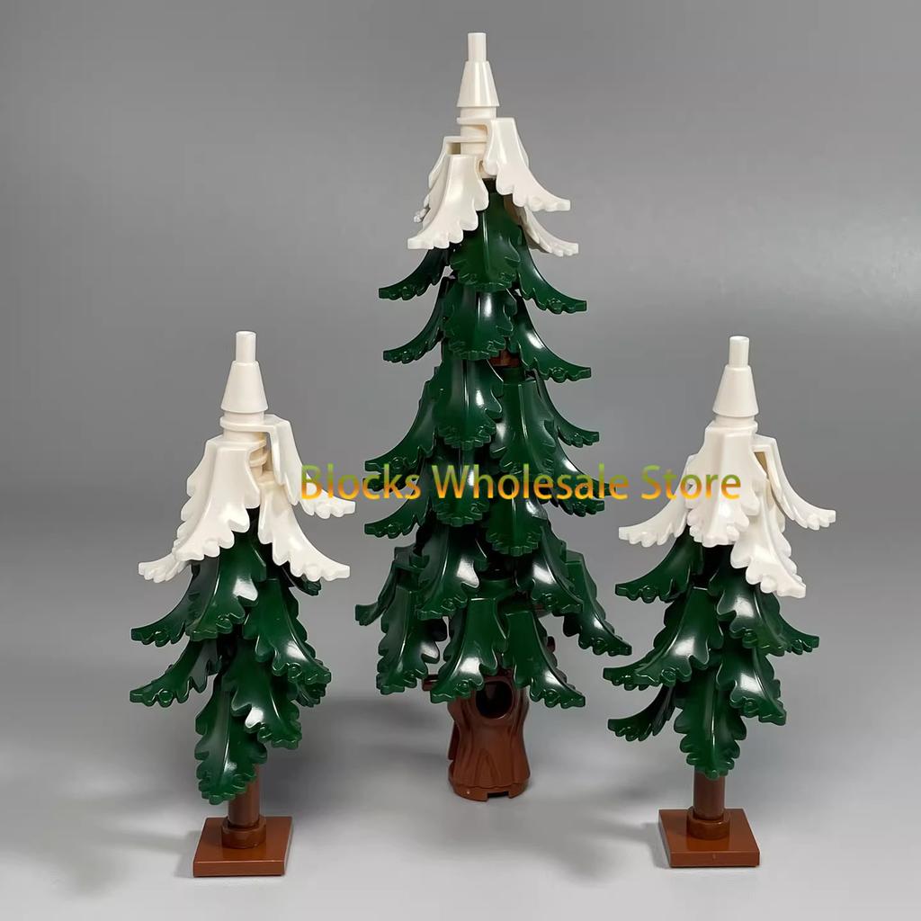 MOC Christmas Gift Present Assembly Toy Small Particle Building Block Set Christmas Tree Fir Tree Scene Desktop Ornament