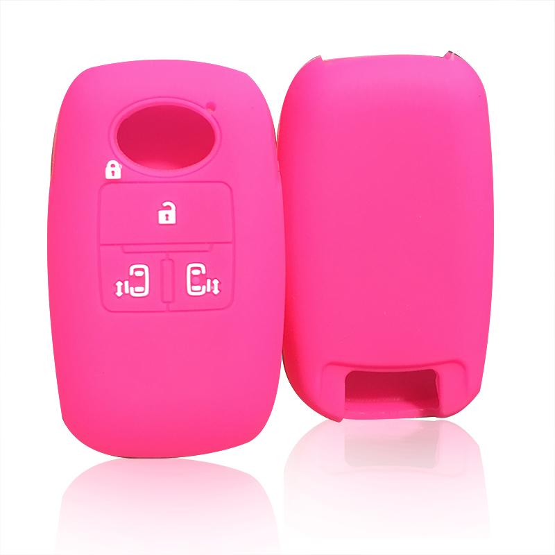 

Silica Gel Car Key Cover for Daihatsu Tanto Key Holder Remote Control Case for Keychain Alarm Rubber Covers for Car Keys Яскраво-рожевий