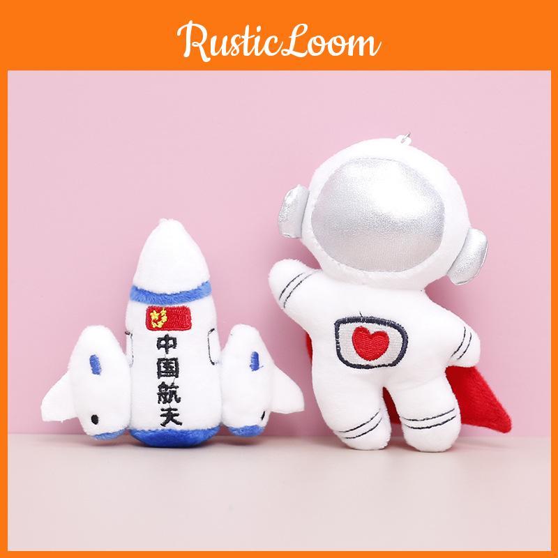 Astronaut Small Space Rocket Keychain Cute Girl Backpack Hanging Plush Doll