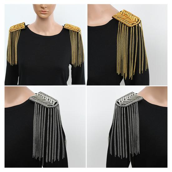 Charming Ornamental Accessories Tassel Chain Decorate Shiny Shoulder Tassels Handmade Epaulet Jewelry