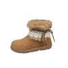 Student Snow Boots Women's Shoes Non-slip 2025 New Piled Thickened Snow Boots Girls Winter Fluffy Cotton Shoes Women's Shoes