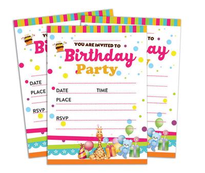 Darling Souvenir White Birthday Invitation Card 28 pezzi da riempire o scrivere in inviti vuoti stampabili forniture per feste 5 x 7