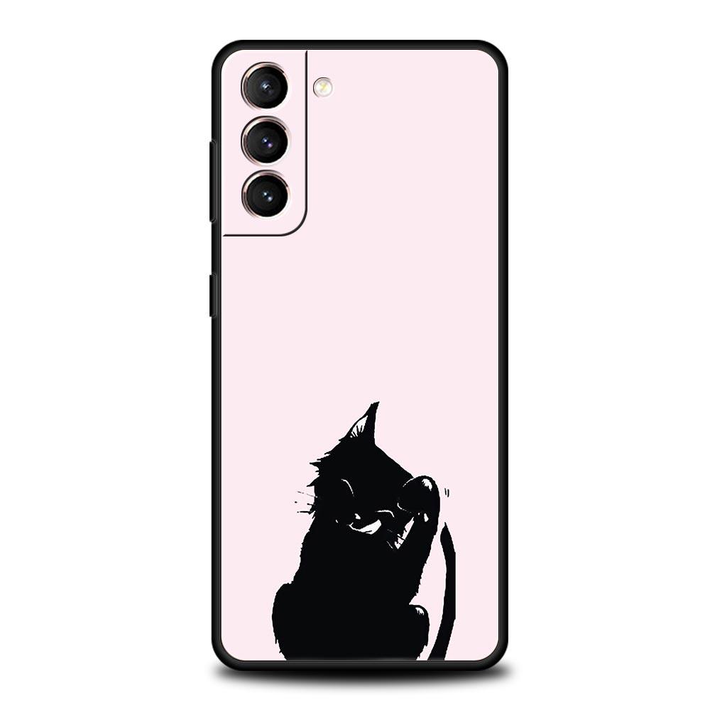 

Милий чохол для телефону Black Cat Cartoon для Samsung Galaxy S24 S23 S22 S20 Ultra S21 FE 5G S10 S9 Plus S10E S8 20 М’яка силіконова накладка Samsung S20 FE