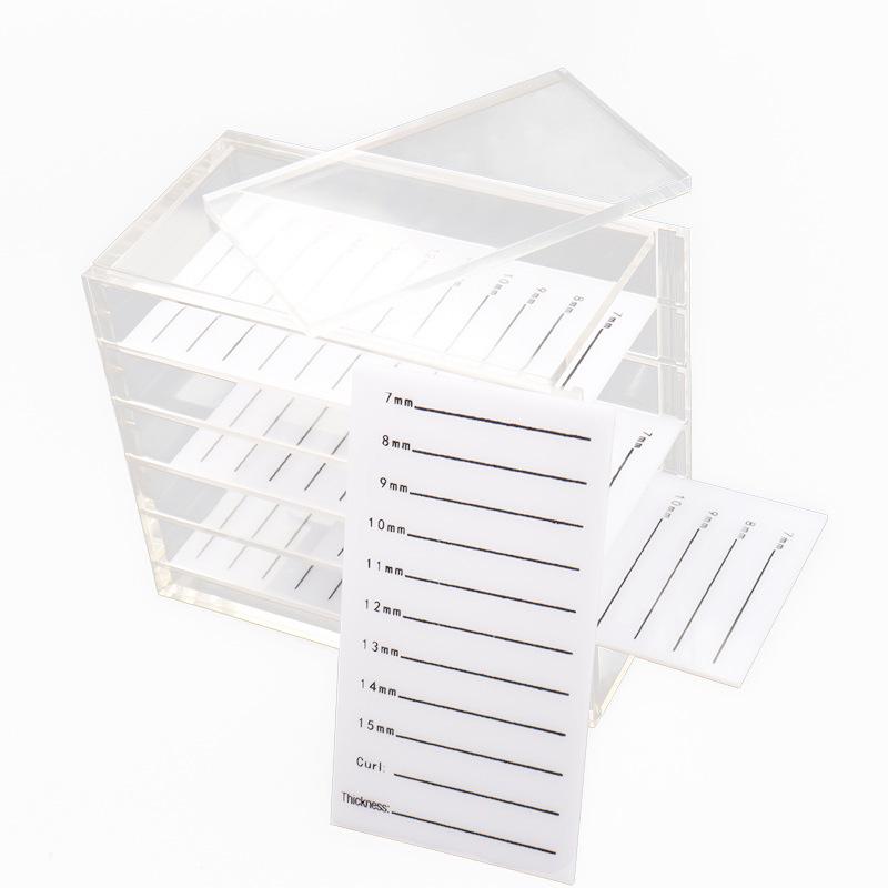 Akrylowe 5-warstwowe pudełko do przechowywania i ekspozycji rzęs z zachowaniem kwiatu kamelii