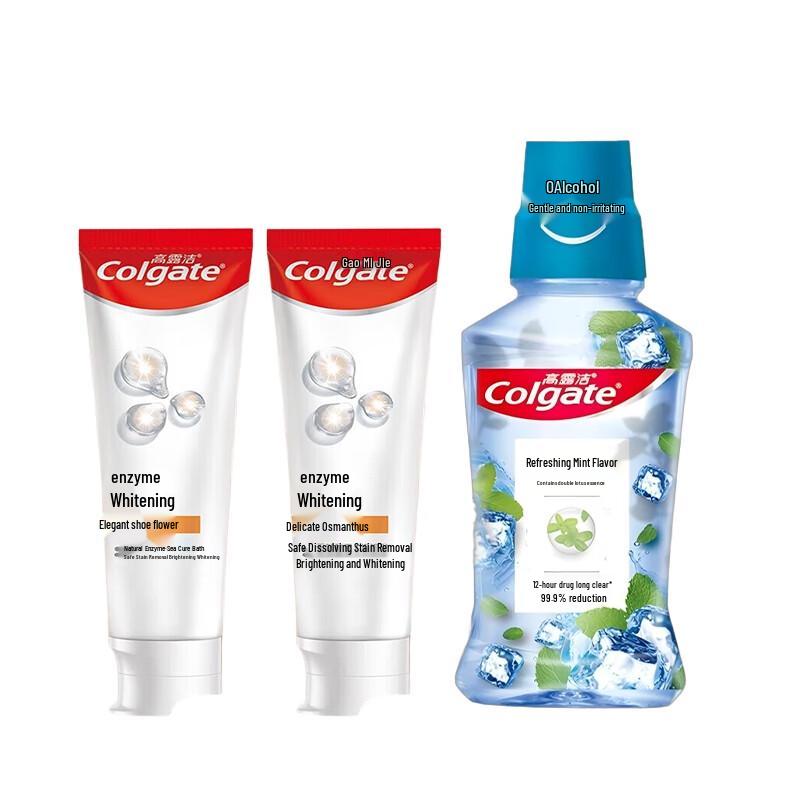 Colgate Vitality Mint Mouthwash & Osmanthus Whitening Toothpaste Bundle
