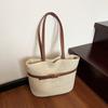 Summer New Style Casual Seaside Vacation Style Straw Woven Bag Fashionable Simple Large Capacity Shoulder Tote Bag Women