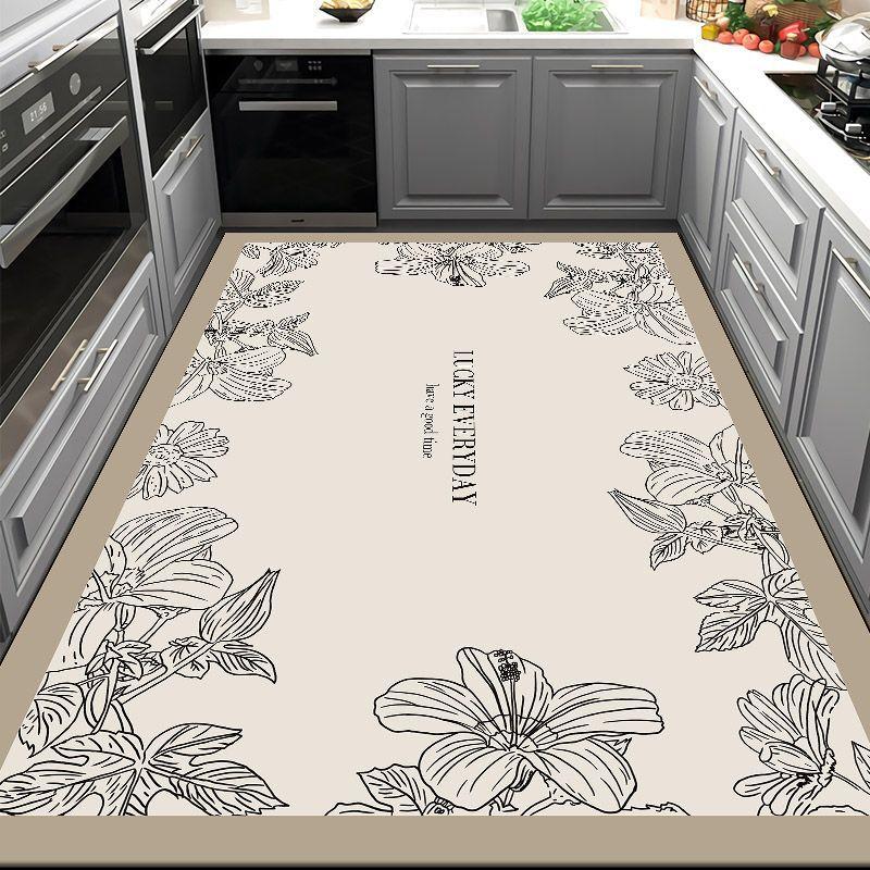 Idyllische Küchenbodenmatte absorbiert Wasser und Öl, bedeckt mit Kieselgur-Bodenmatte, pflegeleicht zu Hause, schmutzabweisender und rutschfester Boden