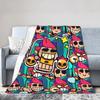 Emz Spike Squeak-Brawlld Blankets Cartoon Game Flannel Funny Warm Throw Blanket for Home Summer