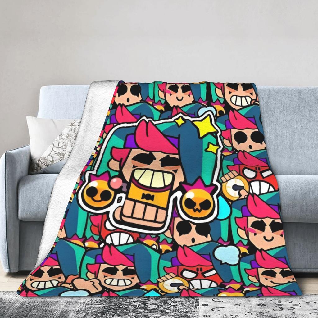 Emz Spike Squeak-Brawlld Blankets Cartoon Game Flannel Funny Warm Throw Blanket for Home Summer