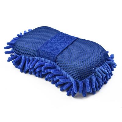 Sponge Blue Car Wash Chenille Cleaning Tool Microfiber