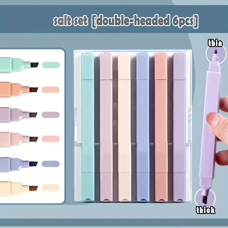 

6 PCS Double Side Highlighter Pens Set Kawaii Colored Manga Markers Pastel Stationery Scrapbooking School Supplies