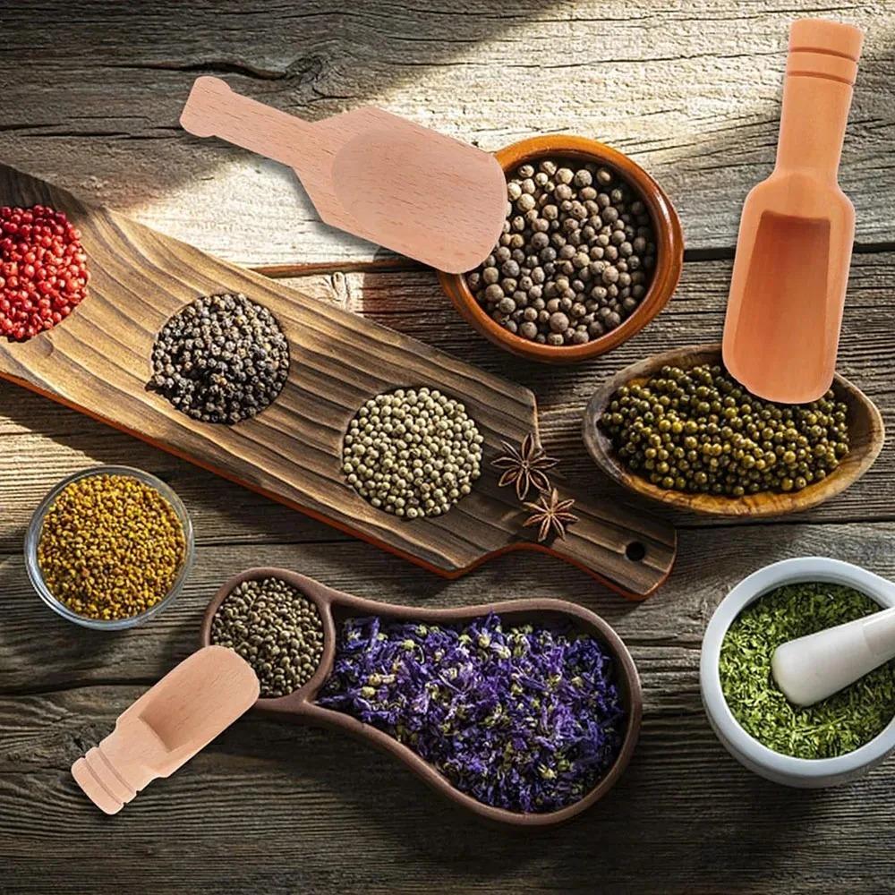 Mini Cupe din Lemn Lingură pentru Săruri de Baie Lingură pentru Bomboane Făină Cupe Ustensile Lingură pentru Măsurat Lapte Accesorii Ustensile de Gătit pentru Bucătărie
