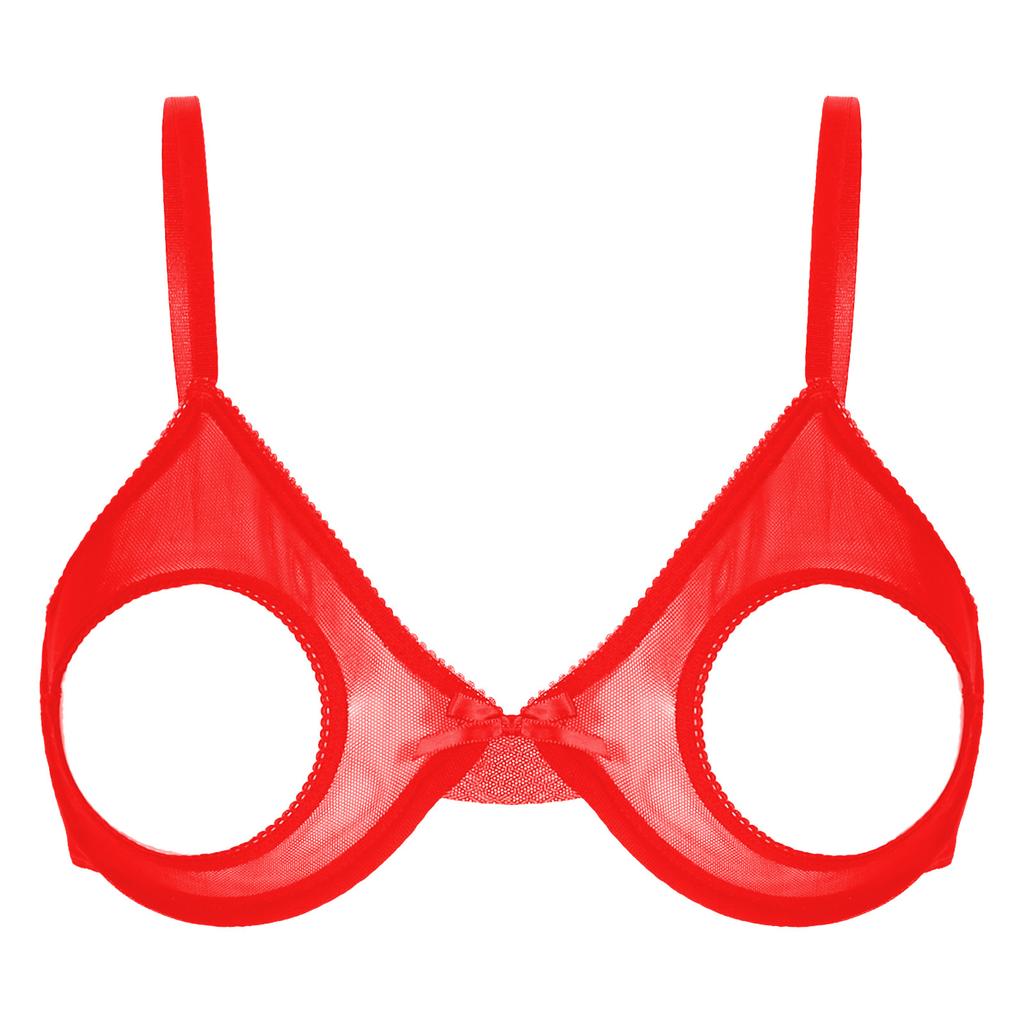 Soutien-gorge pour femme en maille transparente avec armatures Design ouvert ajouré Bretelles réglables Lingerie Brassière