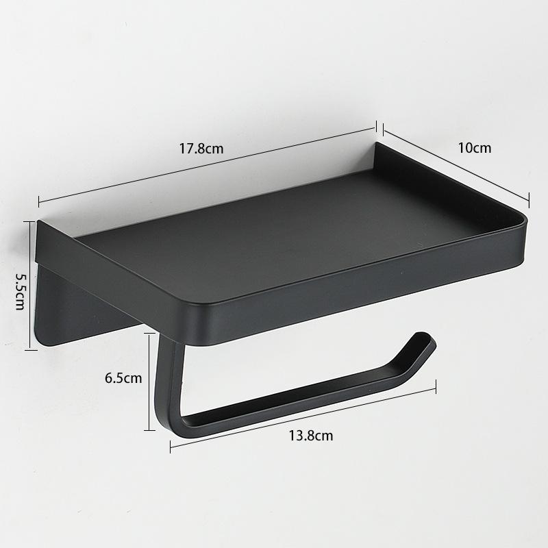Stainless Steel Toilet Paper Holder with Phone Shelf, Punch-Free Installation for Home and Public Restrooms