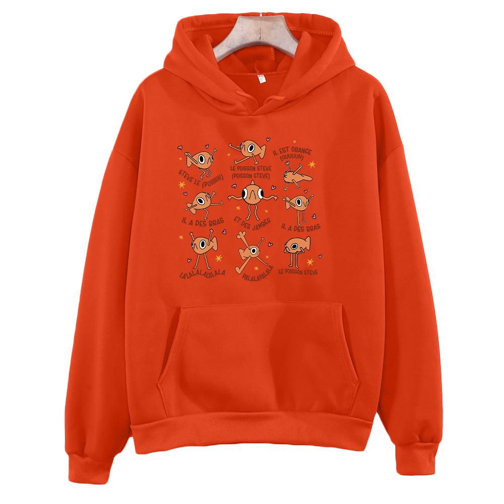 Le Poisson Steve Funny Fish Meme Hoodies Fashion Harajuku Humor Graphic Sweatshirts Men Women Oversized Casual Creative Pullover