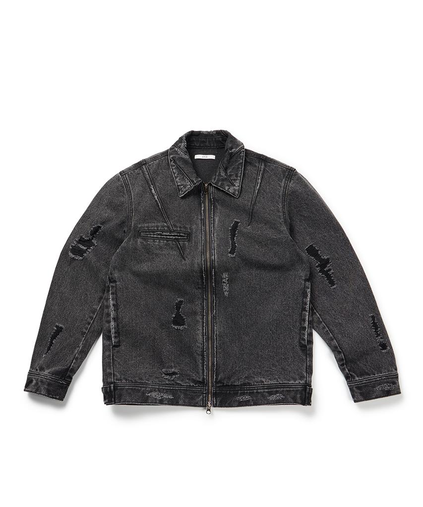 Etce Destroyed Dart Trucker Jacket (Black)