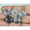 16 MM Natural Black Rutile Round Cabochon Loose Gemstone 5 Pcs Lot A-254