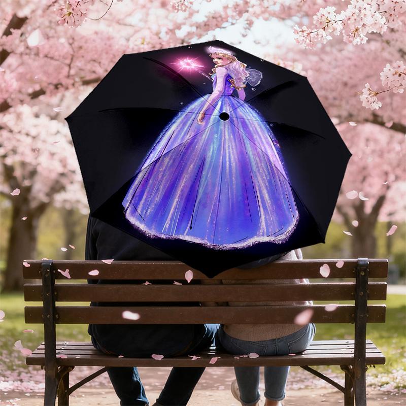 Enchanted Fairy Princess Umbrella: Automatic Opening & Closing, Outdoor Protection, Lightweight & Durable Travel Accessory
