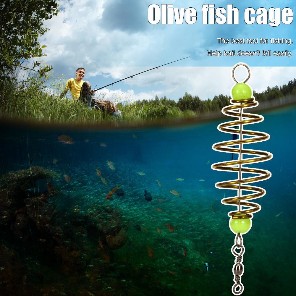 Angelköder Angelkäfig Köderhalter Messing Olive Feder Nestmacher