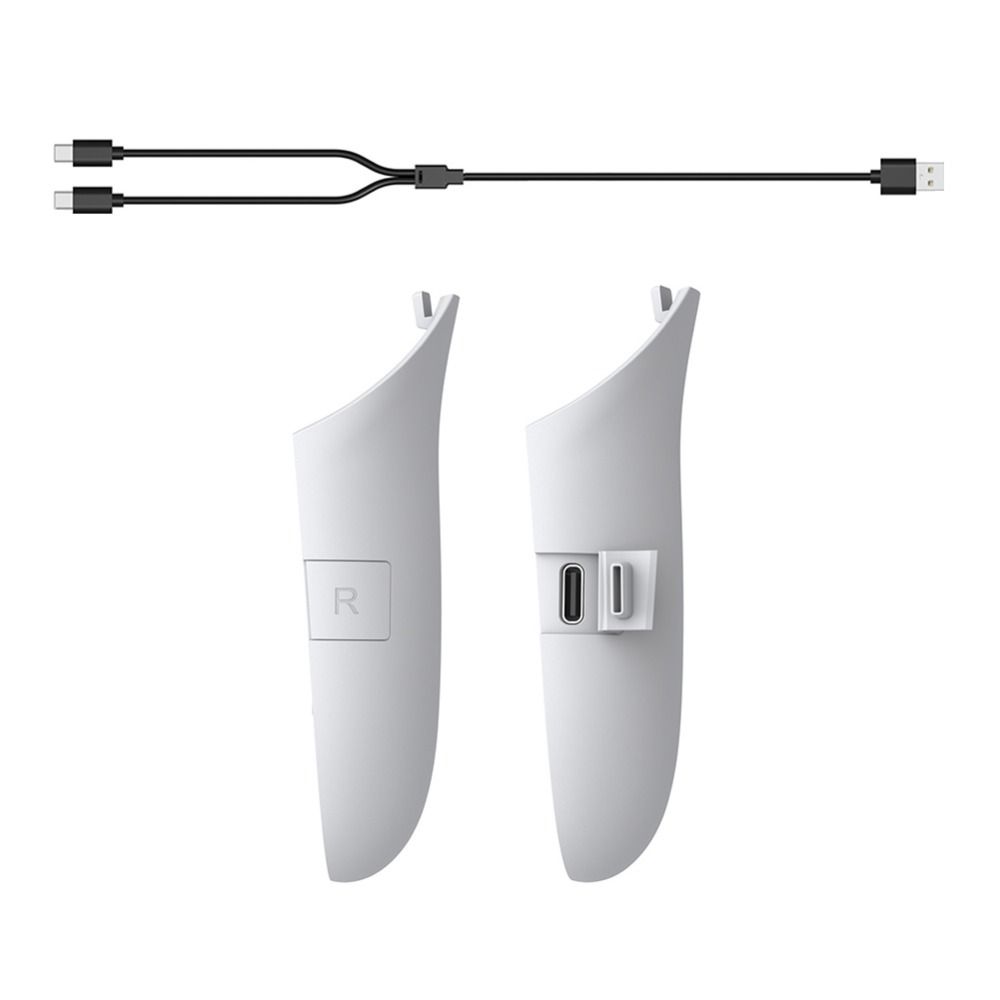 Empuñaduras Recargables para Controlador Derecho e Izquierdo Cubierta de Batería para Controlador de Auriculares VR Meta Quest 3/3S