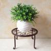 Indoor Iron Single Pot Bonsai Stand, European Style Flower Stool, Load-Bearing Up To 100 Catties for Balcony or Floor Display.