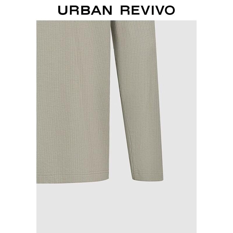 Men's Autumn Textured Button Half-Placket T-Shirt