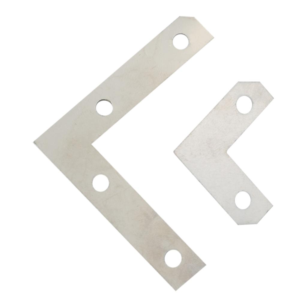 1 Set L Shaped Iron Corner Protectors 26mm/50mm Flat Fixing Mending Repair Plates Brackets for Table Jewelry Box Wooden Case