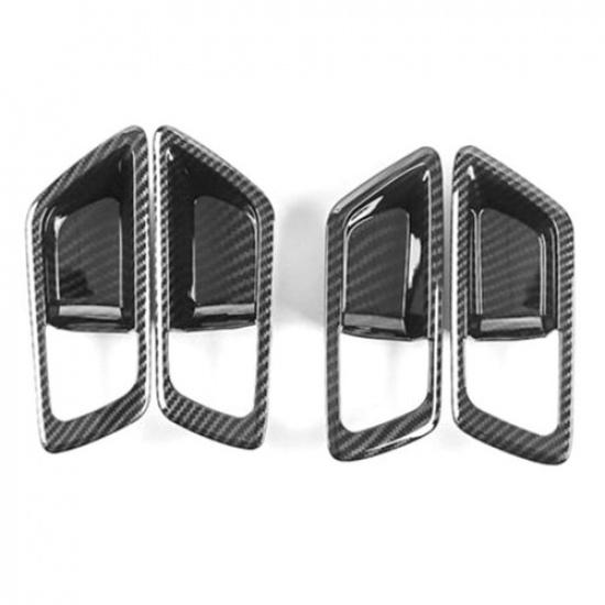 Fit Toyota CHR C-HR 2016- 4PC Carbon Fiber Inner Door Handle Bowl Cover Trim