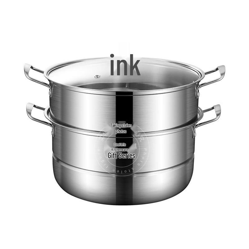 Ganglaimei Multi-functional 28CM Stainless Steel Steamer Soup Pot