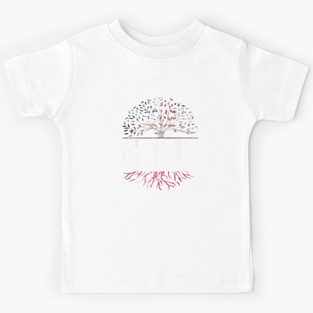 American Raised with Polish Roots Print USA Poland Flag Kids T-Shirt 130