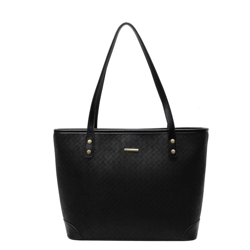 Wholesale Popular Korean Simple Woven Pattern Large-capacity Tote Bag Women's Commuting Versatile High-end Shoulder Bag