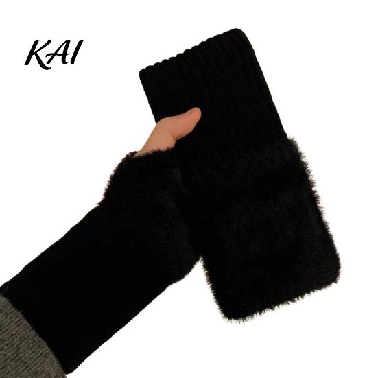 Functional Flip Gloves for Phone Use 1 Pair Fingerless Gloves, Winter Warm Half Finger Mittens, Mittens Cold Weather Soft Fuzzy Fleece Thermal Driving