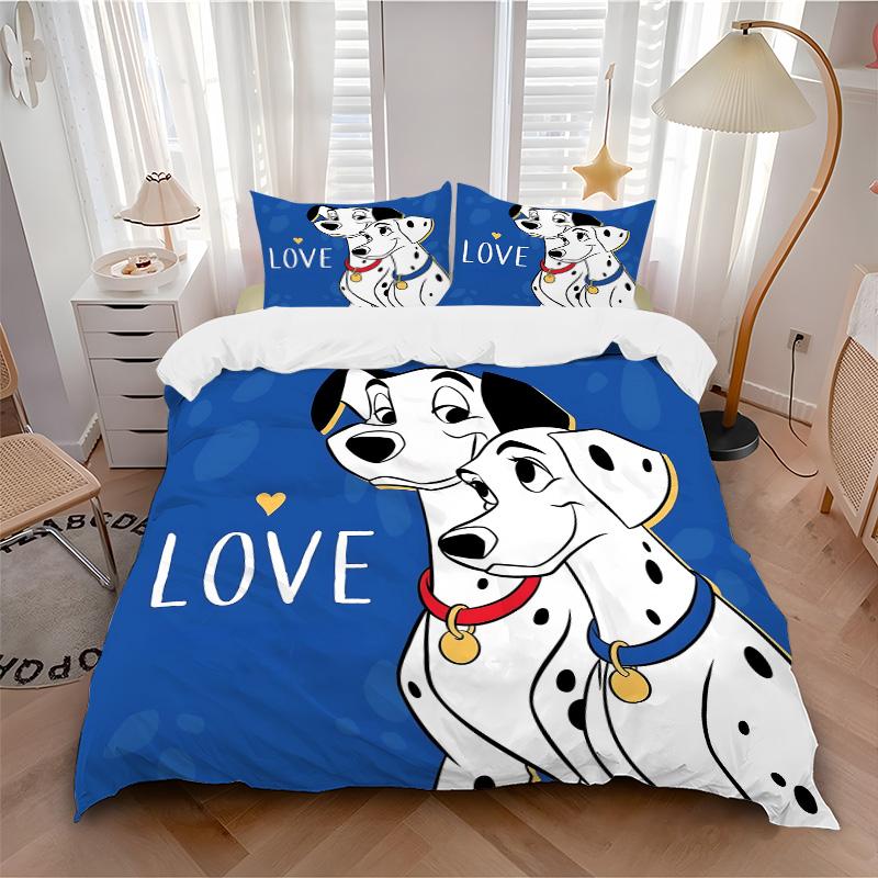 Love Between Dalmatians Print 3Pcs Bedding Setduvet Cover With 2 Bedropillowcase Home Birthday Gift