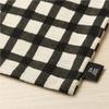 Bento Bag with 28cm W X 18cm Ribbon Length Made In No Quick Easy To &NE Ribbon, Linen-Like Check, Black, H, 23cm, Japan, 100% Cotton, Gusset, Drying,