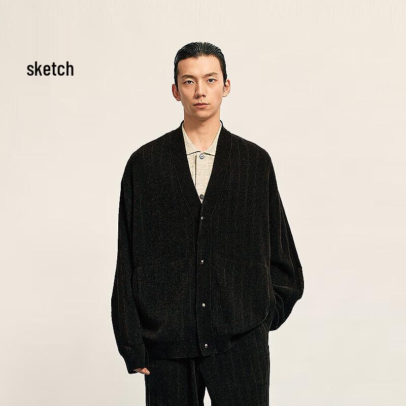 Suxie Men's 2025 Autumn V-Neck Loose Fit Cardigan Sweater