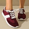 Fashion Women's Contrast Color Platform Sneakers Fashion Non Slip Lace Up Sports Shoes for Women Plus Size Lightweight Casual Sneakers