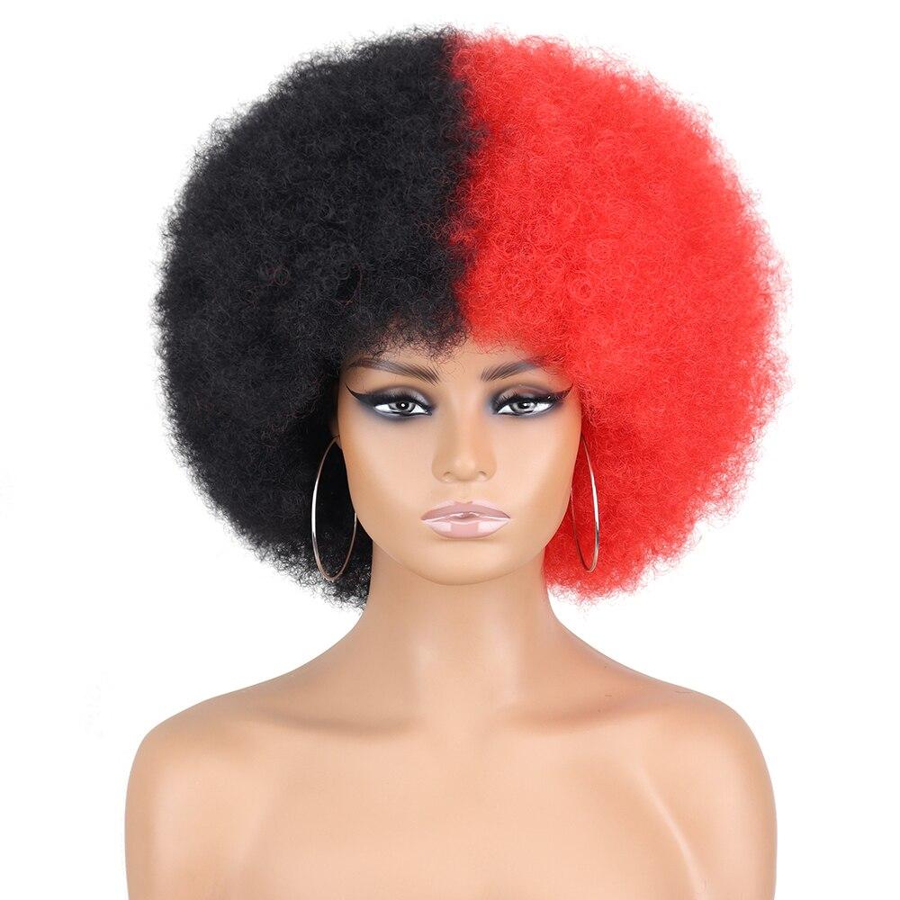 XINRAN Pelucas esponjosas sintéticas peluca corta rizada extensión de rizo grande peluca bob completa corta rizada grande flexible suave natural para mujeres cosplay diario