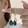 Fashionable Design, Internet Celebrity, Blue Peacock Ear Line Earrings, New Trendy Long Style, Phoenix Tassel Earrings