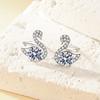 2026 Exquisite Fashion Light Luxury Micro-inlaid Zircon Three-color Swan Set Earrings Niche Simple and Versatile Super Flash Earrings