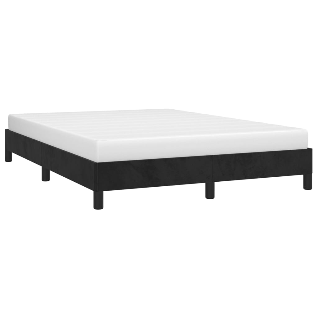 Bed Frame Without Mattress Black 140x190 Cm Velvet