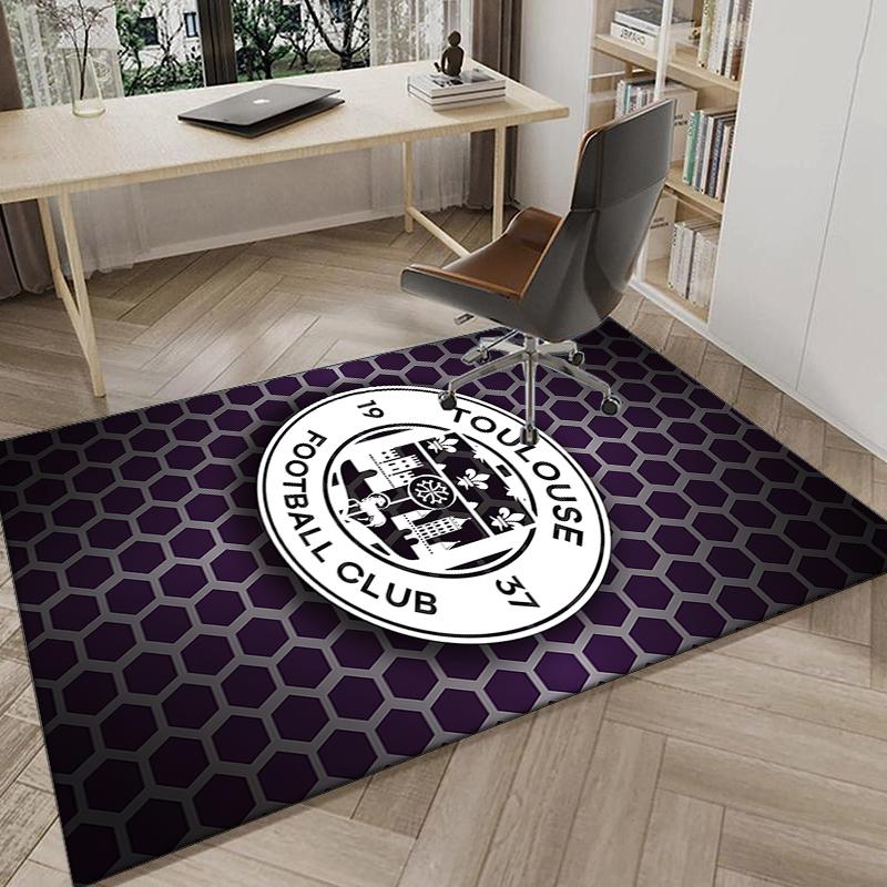 1PC Toul-ouse Football Rug Game Carpet, Floor Mat for Bedroom Living Room Entryway Rug, Home Decor Idea Gift for Christmas Birthday