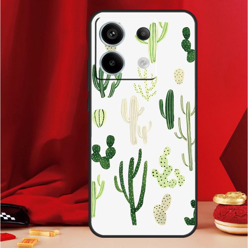 Plant Cactus Case For Xiaomi Redmi Note 14 13 12 11 15 Pro Plus Redmi 15 13 10 10C 12C 13C 14C 15C Funda