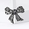Vintage Rhinestone Bow Brooch for Women Unisex Office Party Friend Gifts Jewelry Accessories