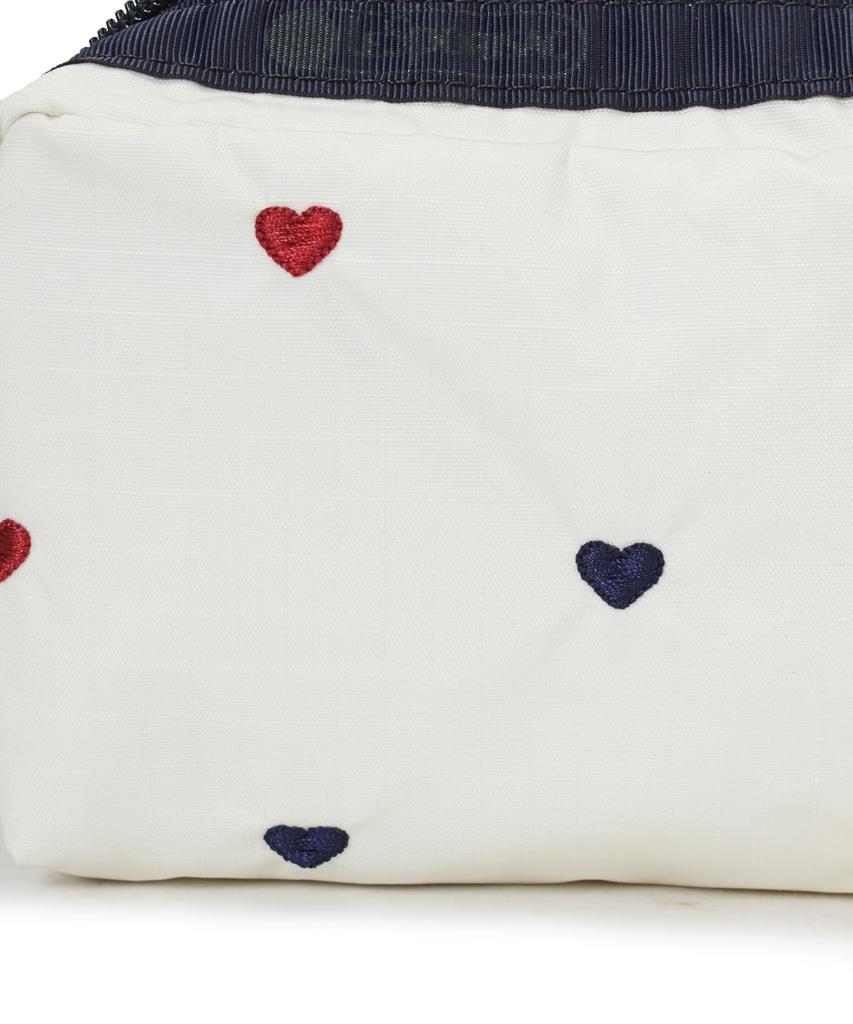 Pouch RECTANGULAR Heart Embroidery [LeSportsac] [Official] COSMETIC/6511/Tricolor