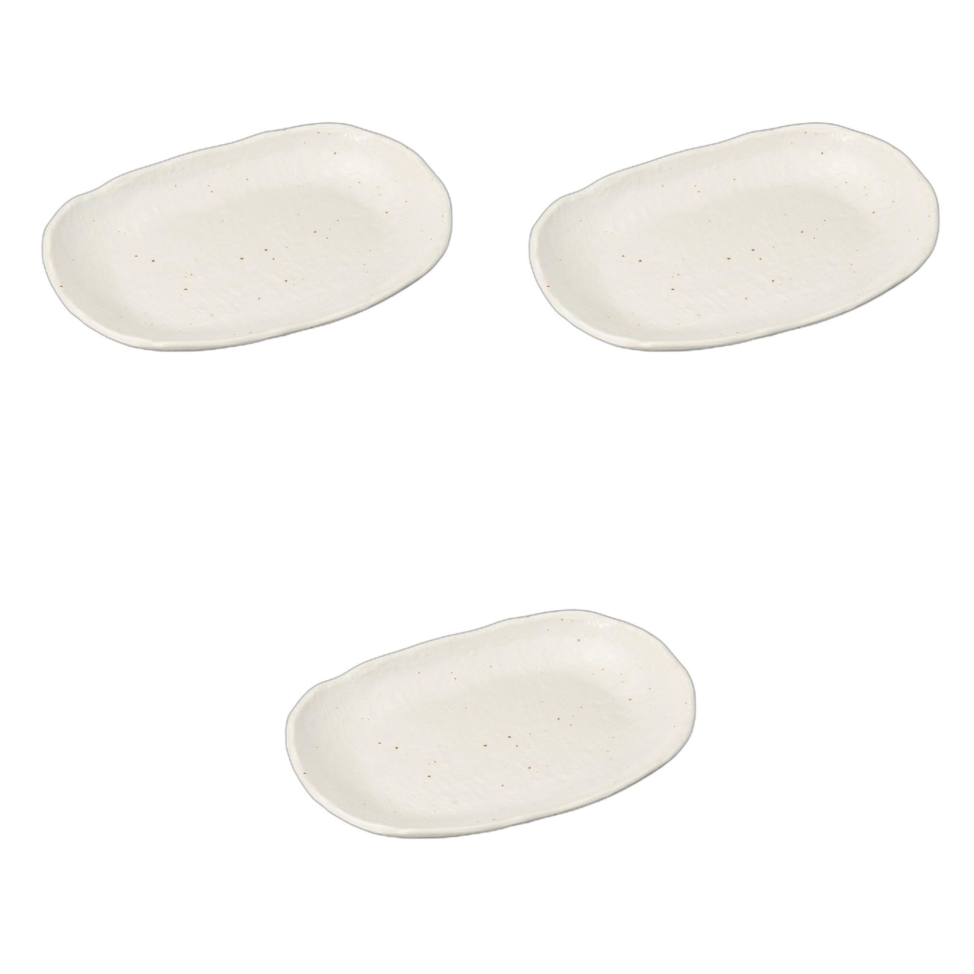 

Set of 3 White Waraji Oval Plates x x Oval Setomonohonpo Powder-Glazed [27 18.3 2.8 cm] Plates, Ceramic,