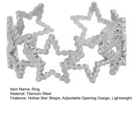 Damenring Geometrisch Hohl Sternform Verstellbares Öffnungsdesign Fingerring